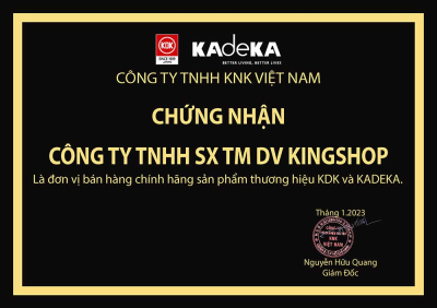 Chứng nhận King Shop là đại lý ủy quyền chính thức của KDK