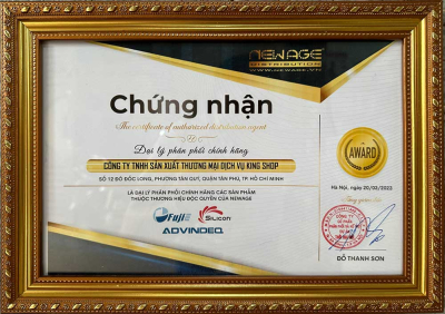 Chứng nhận KingShop là đại lý ủy quyền phân phối thương hiệu Fujie - Silicon - Advindeq