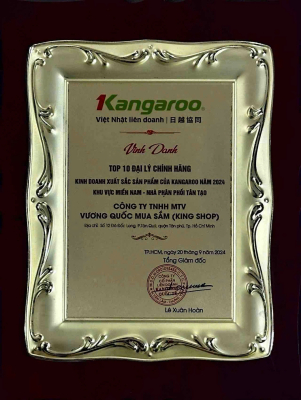 Chứng nhận đại lý phân phối chính thức sản phẩm mang thương hiệu Kangaroo