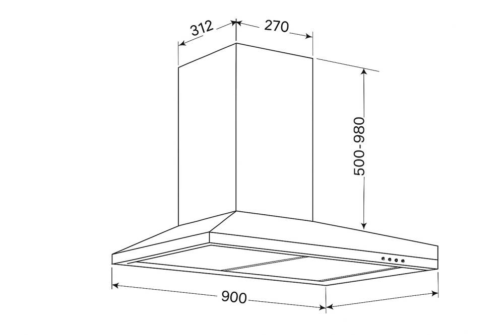 Hút mùi áp tường chữ T GrandX GX H90T81SG - Hàng chính hãng
