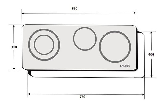 Bếp ba hồng ngoại điện từ Faster FS-MIX388