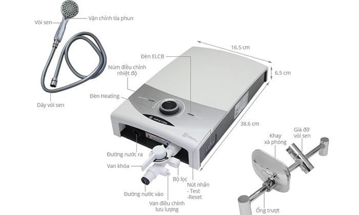 Máy tắm nước nóng lạnh Ariston AURES COMFORT SM45PE-VN - Hàng chính hãng