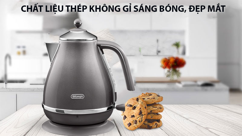 Ấm điện siêu tốc Delonghi KBOT2001.GY - Hàng chính hãng