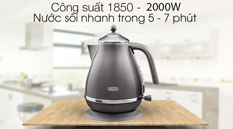 Ấm điện siêu tốc Delonghi KBOT2001.GY - Hàng chính hãng