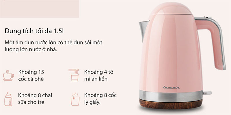 Ấm điện siêu tốc Lacuzin LCZ1802 - Hàng chính hãng