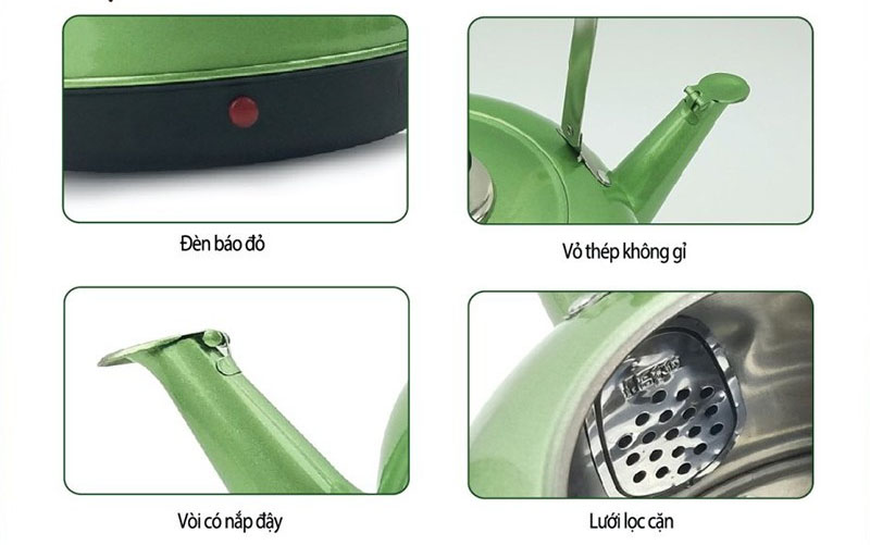 Ấm đun nước điện Povena PVN-52 - Hàng chính hãng