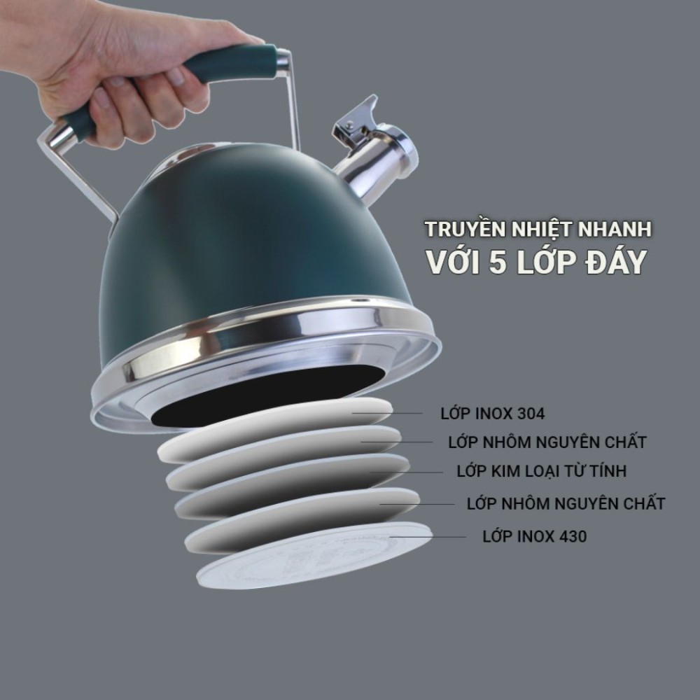 Ấm đun nước inox Kalpen KK02 - Hàng chính hãng