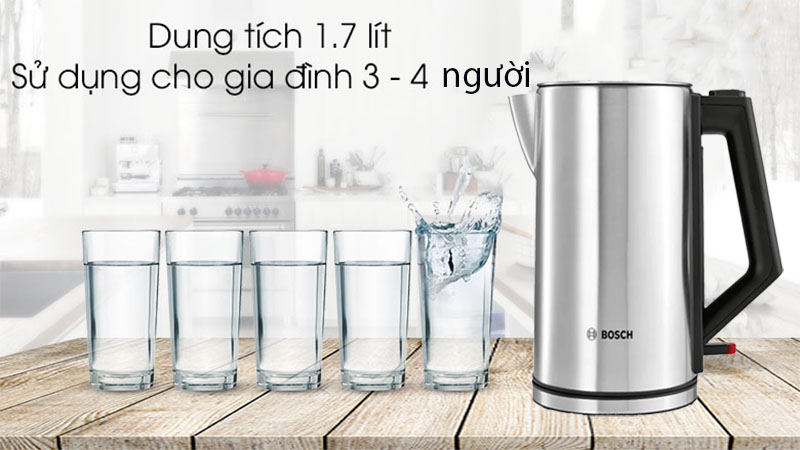Ấm đun nước siêu tốc Bosch TWK7101GB - Hàng chính hãng