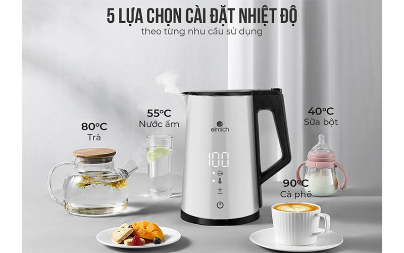 Ấm đun nước siêu tốc Elmich KEE-3856W/G - Hàng chính hãng