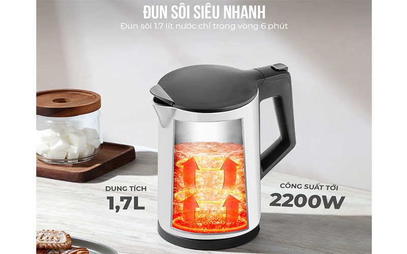 Ấm đun nước siêu tốc Elmich KEE-3856W/G - Hàng chính hãng