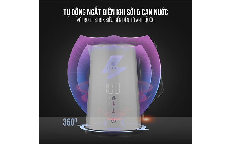 Ấm đun nước siêu tốc Elmich KEE-3856W/G - Hàng chính hãng