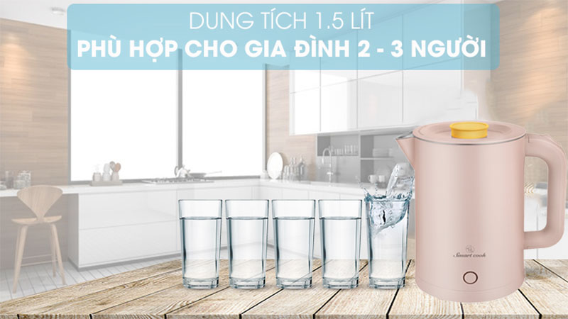 Dung tích của Ấm đun nước siêu tốc Elmich Smartcook KES-3857P/G/W