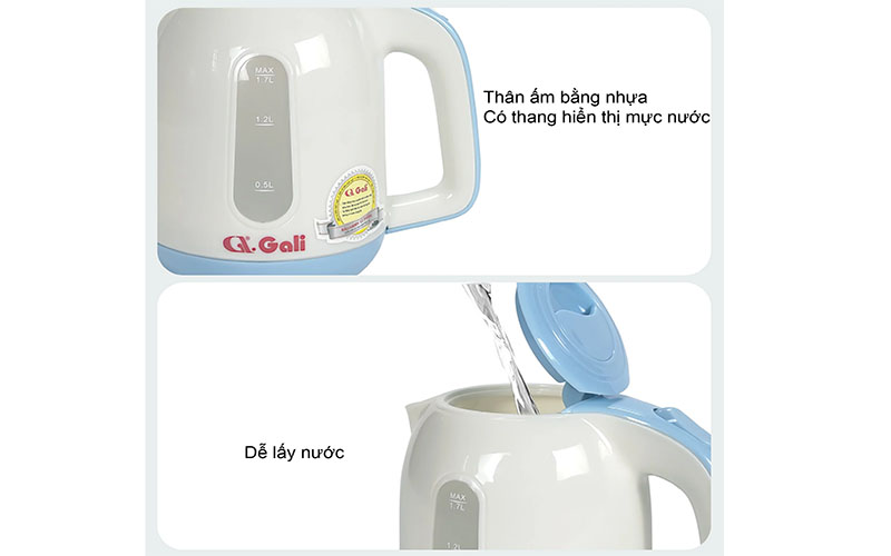 Thiết kế của Ấm đun nước siêu tốc Gali GL-0017M