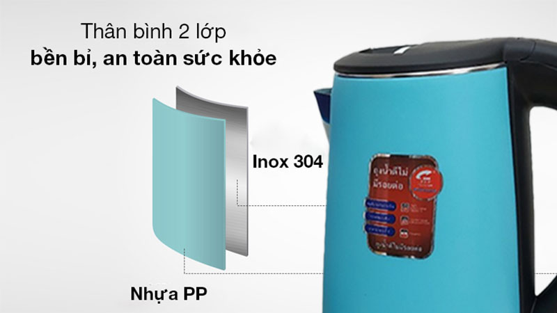 Ấm đun nước siêu tốc Jiplai TL-304 - Hàng chính hãng