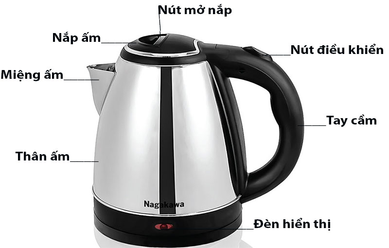 Ấm đun nước siêu tốc Nagakawa NAG0307 - Hàng chính hãng