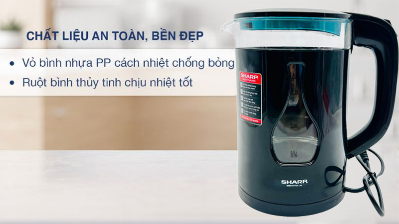 Ấm đun nước siêu tốc Sharp EK-19JK - Hàng chính hãng