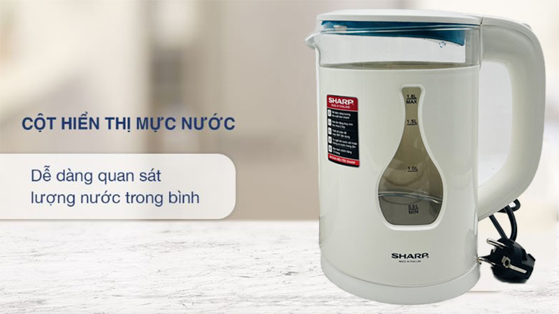 Ấm đun nước siêu tốc Sharp EK-19JK - Hàng chính hãng