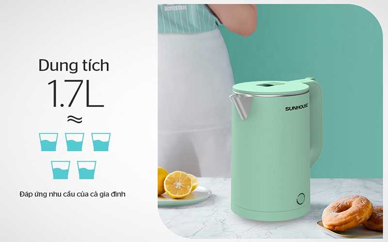 Ấm đun nước siêu tốc Sunhouse SHD1350 - Hàng chính hãng