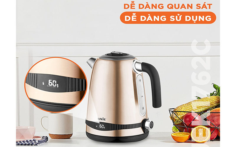 Thiết kế màn hình LED hiển thị của Ấm đun nước siêu tốc Unie UEK1762C