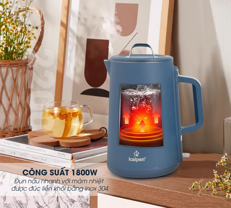 Công suất mạnh mẽ đun nước nhanh sôi