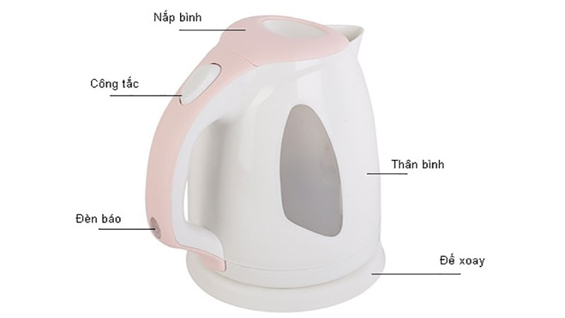 Các bộ phận của Ấm đun siêu tốc Benny BJ-17