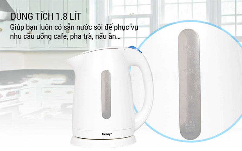 Dung tích của Ấm đun siêu tốc Benny BJ-18