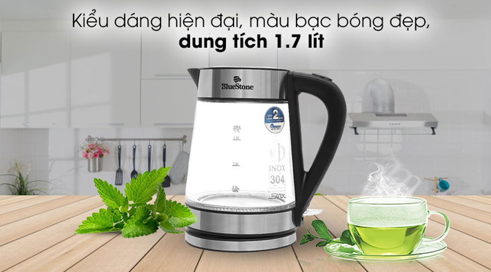 Ấm siêu tốc Bluestone KTB-3426 - 1.7 lít - Hàng chính hãng