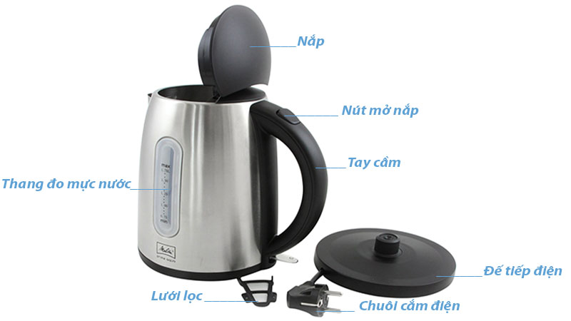 Ấm đun siêu tốc Melitta Prime Aqua - Hàng chính hãng