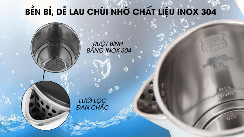 Ấm đun siêu tốc Midea MK-17DS - Hàng chính hãng