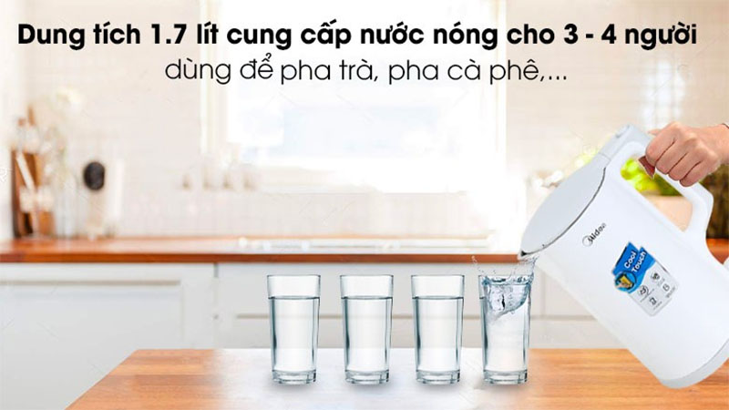 Ấm đun siêu tốc Midea MK-17DW - Hàng chính hãng
