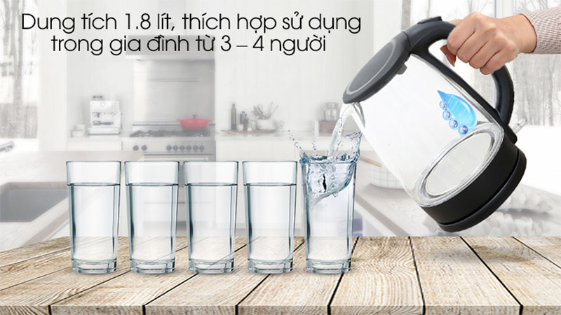 Ấm đun siêu tốc Midea MK-18GC - Hàng chính hãng