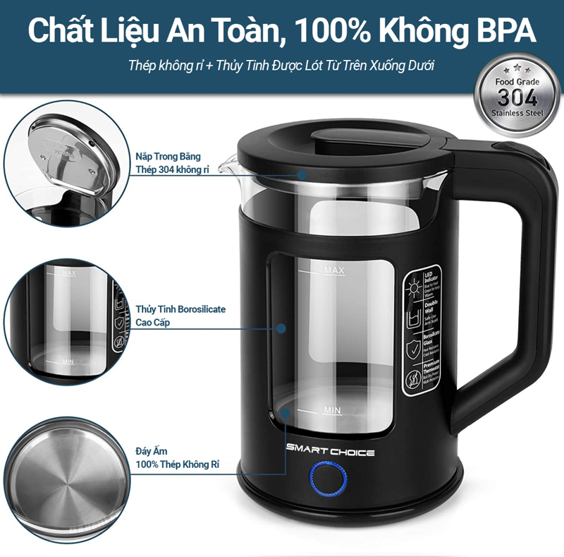 Ấm siêu tốc này được làm từ chất liệu cao cấp