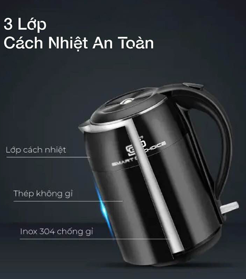 Cấu tạo 3 lớp cách nhiệt, đảm bảo an toàn và dễ vệ sinh