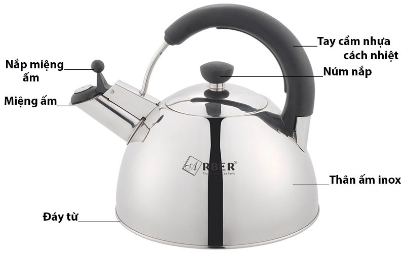 Ấm đun từ Arber AB2.5L - Hàng chính hãng