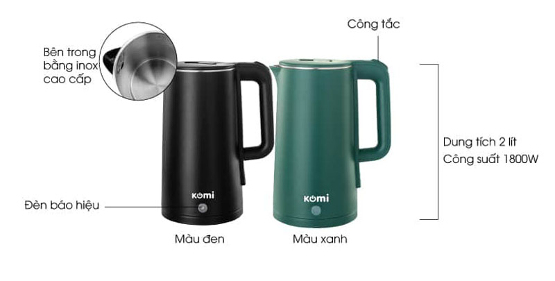 Ấm siêu tốc Komi KM-303 - Hàng chính hãng