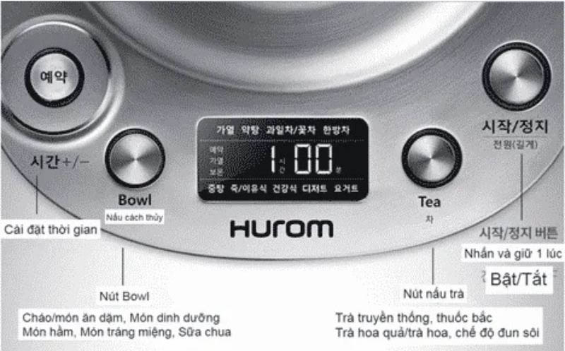Ấm pha trà, chưng yến Hurom TM-P02FSS - Hàng chính hãng