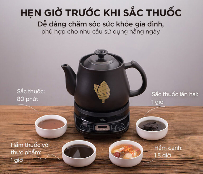 Ấm sắc thuốc điện Bear HTM-4H40X - Hàng chính hãng