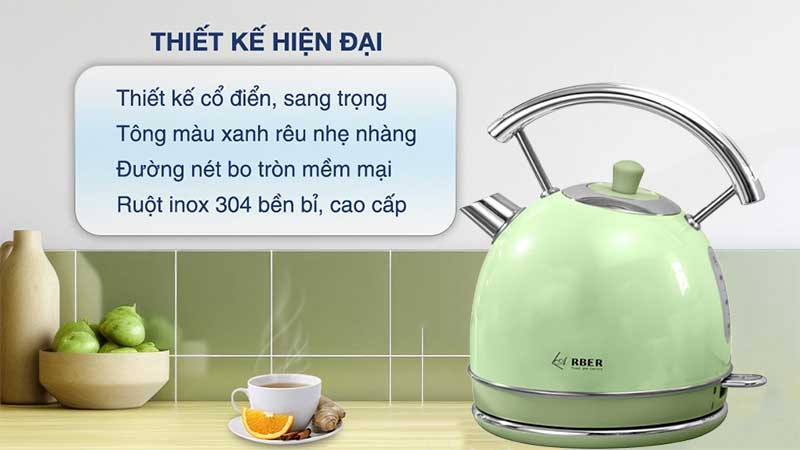Thiết kế của Ấm siêu tốc Arber AST1.8A GREEN