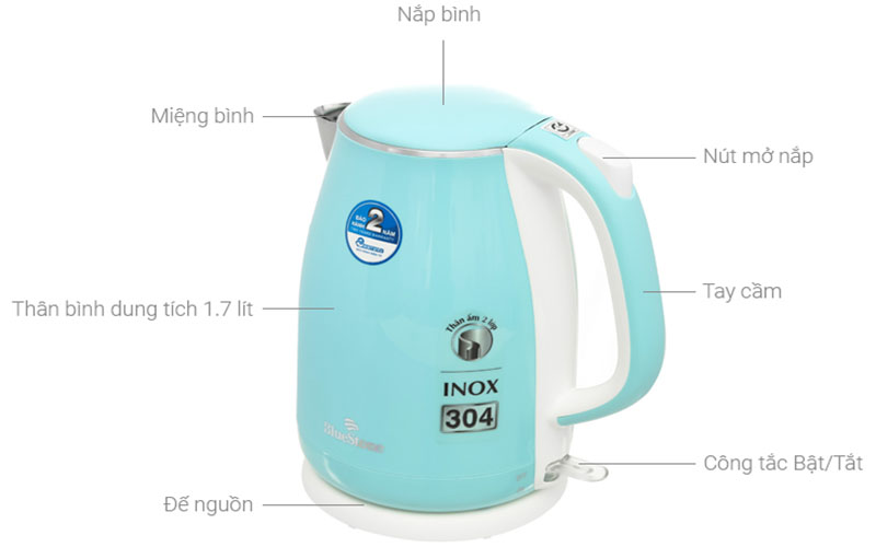 Ấm siêu tốc BlueStone KTB-3458 - Hàng chính hãng