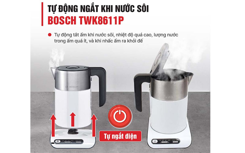 Ấm siêu tốc Bosch TWK8611P - Hàng chính hãng