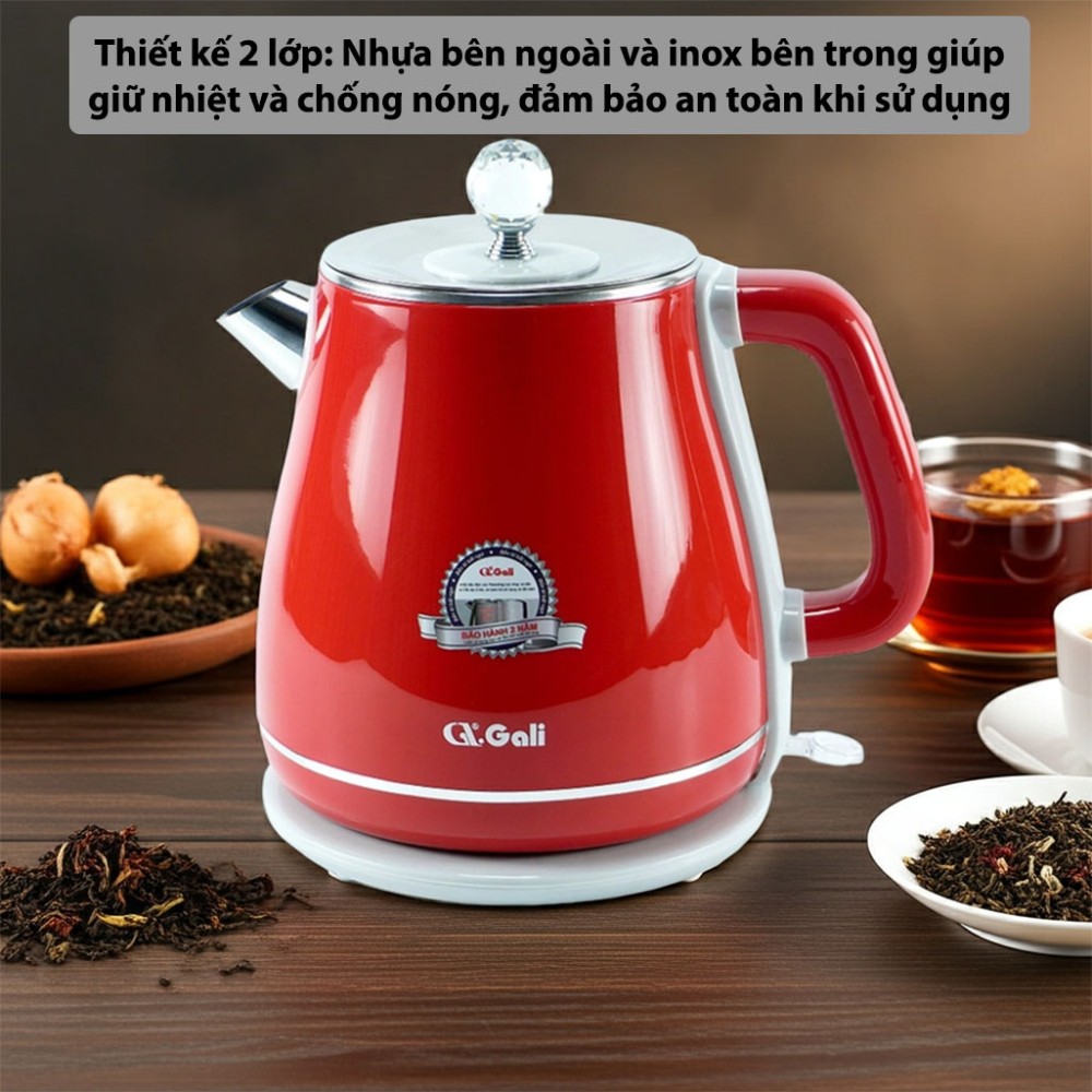 Ấm siêu tốc Gali GL-18E thiết kế sang trọng, chất liệu bền bỉ