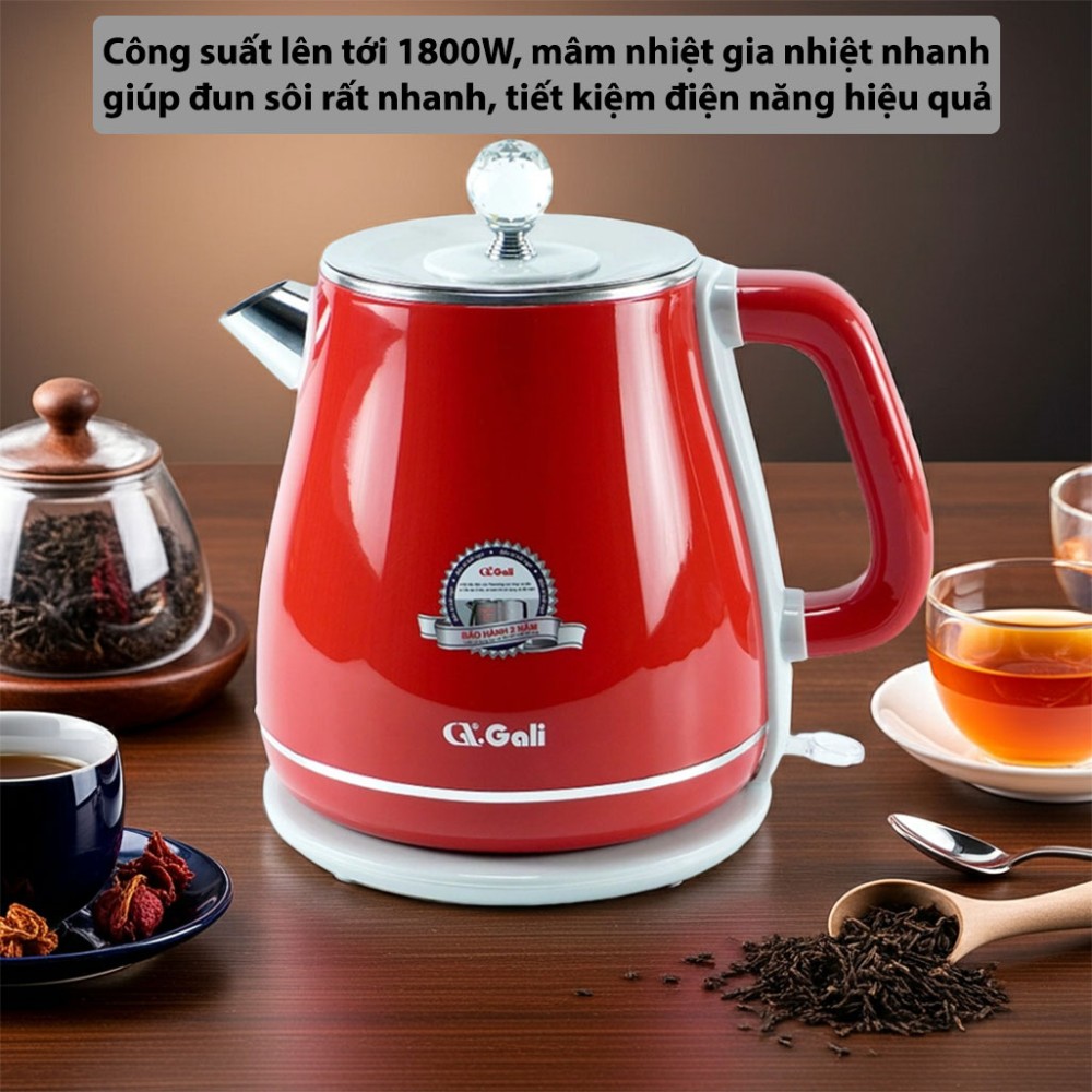 Ấm siêu tốc Gali GL-18E công suất mạnh mẽ đun nước nhanh chóng