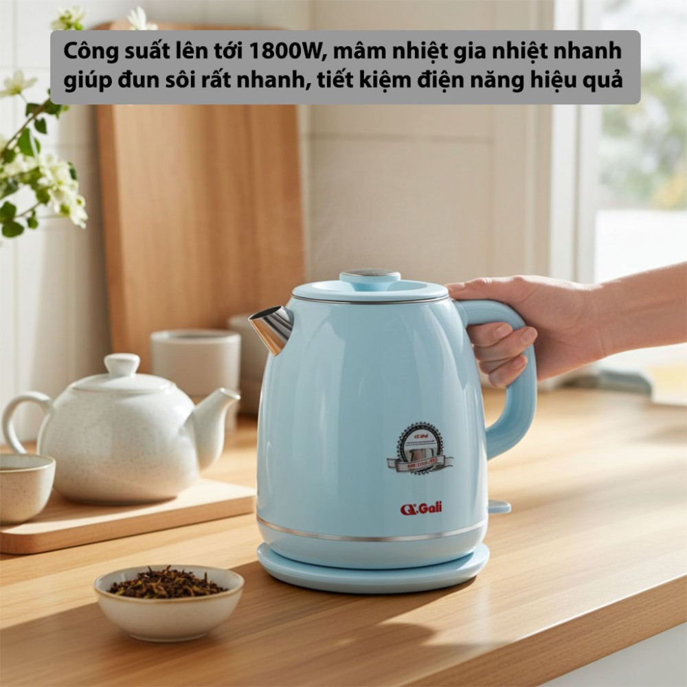 Ấm siêu tốc Gali GL-18K công suất mạnh mẽ đun nước nhanh sôi