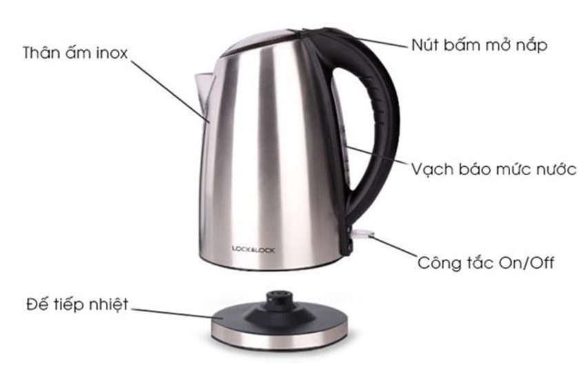 Ấm siêu tốc Lock&Lock EJK115SLV - Hàng chính hãng