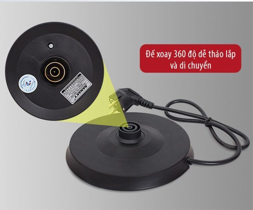 Đế xoay 360 độ của Bình đun siêu tốc Sanaky SNK-18N-1S
