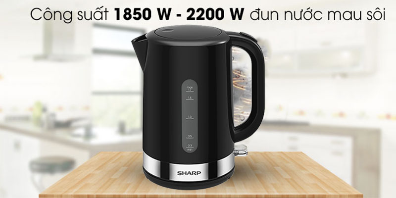Ấm siêu tốc Sharp EKJ-17VPS-BK/WH - Hàng chính hãng