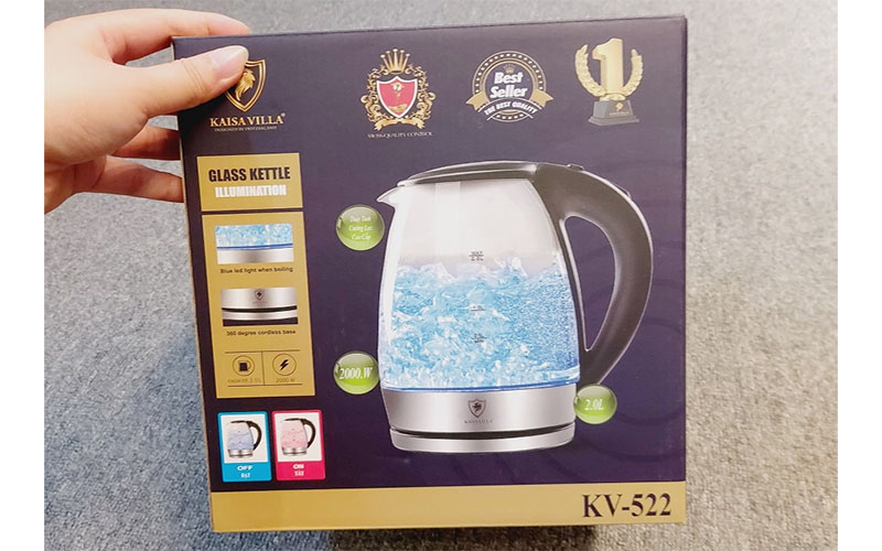 Ấm siêu tốc thủy tinh KAISA VILLA KV-522 - Hàng chính hãng