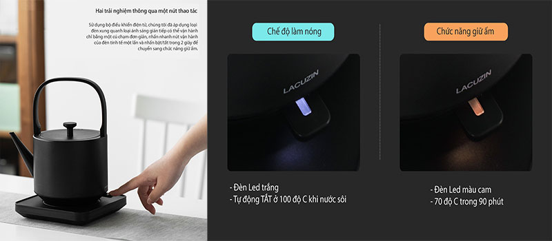 Ấm trà điện Lacuzin LCZ2001 - Hàng chính hãng