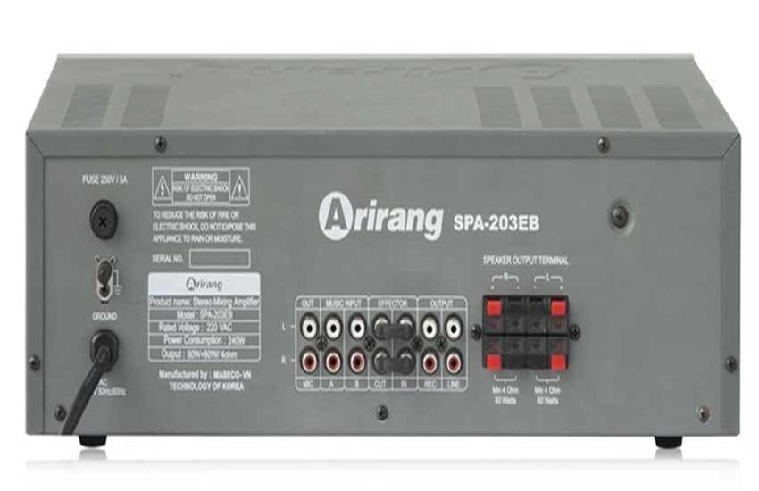 Mặt sau của Amply Arirang SPA 203 EB