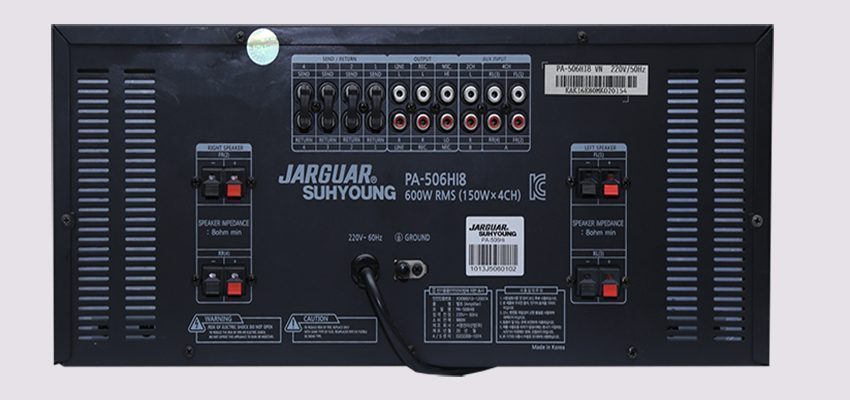 Các cổng kết nối của amply Jarguar Suhyoung PA-506HI